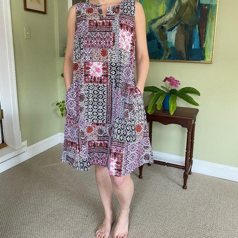 NWT- J.Jill sleeveless dress with pockets.